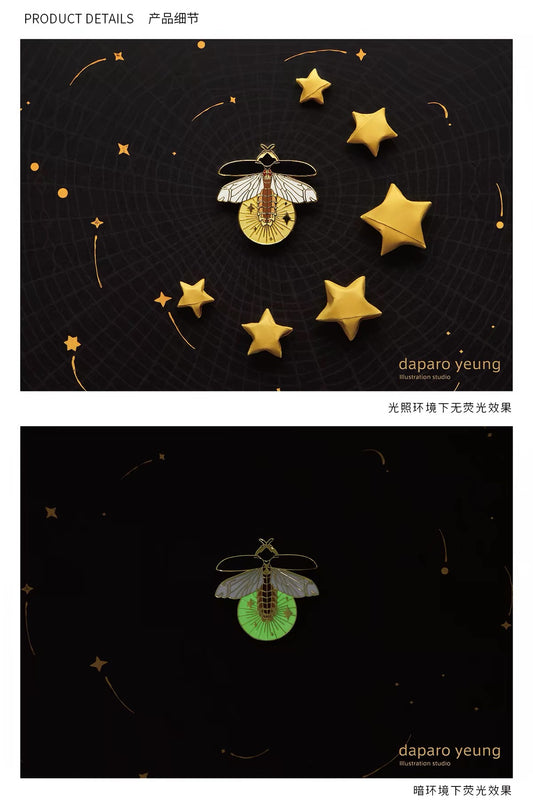 Luminous Flyfire Brooch